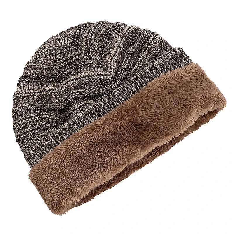 Unisex Striped Slouchy Winter Beanie-HighTouch
