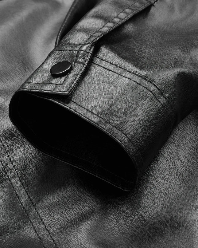 Men’s Lapel Leather Jacket