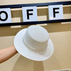 Adjustable Flat‑Top Yellow Straw Fedora-HighTouch