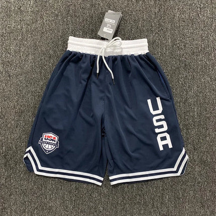 Men’s Quick-Dry Elastic Waist Basketball & Running Shorts with Pockets
