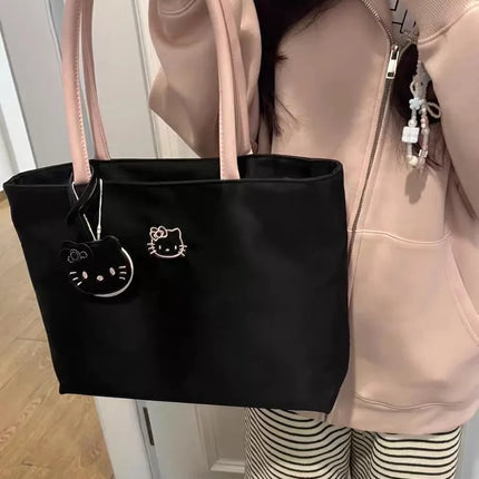 Hello Kitty Embroidered Crossbody – Large Capacity, Kawaii Daily Commuter Bag