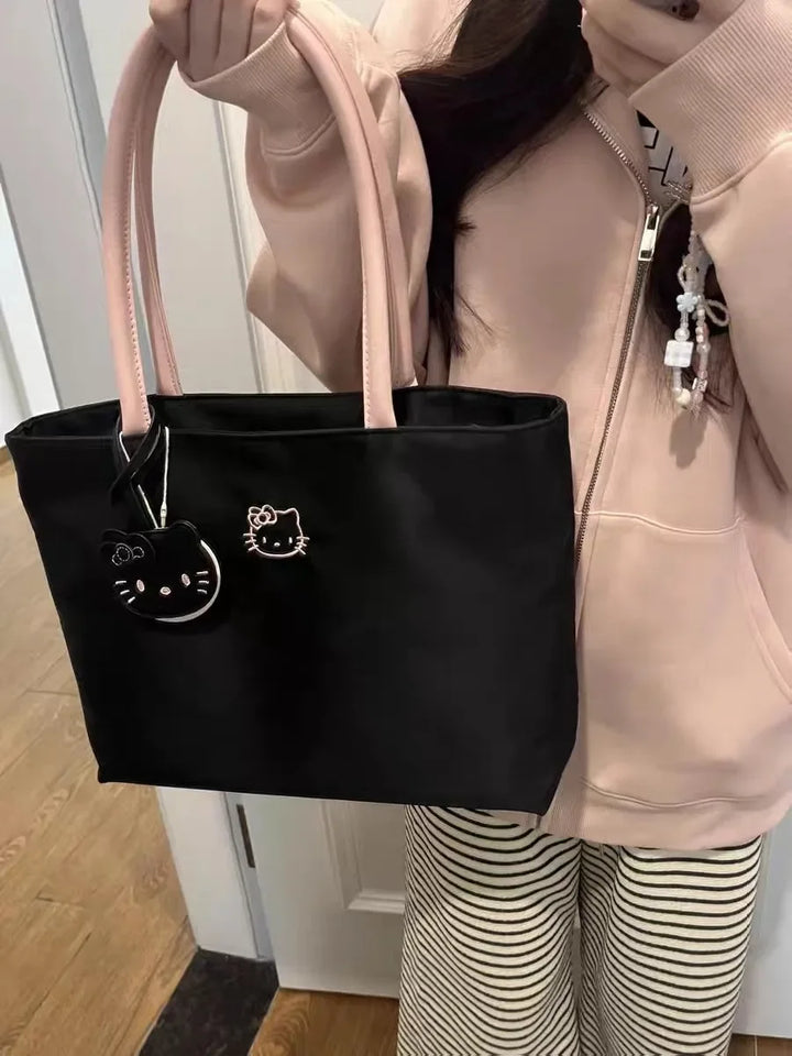 Hello Kitty Embroidered Crossbody – Large Capacity, Kawaii Daily Commuter Bag-HighTouch