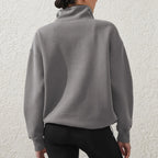 Colour-Block Half-Zip Pullover Sweatshirt – Loose Streetwear Long Sleeve-HighTouch