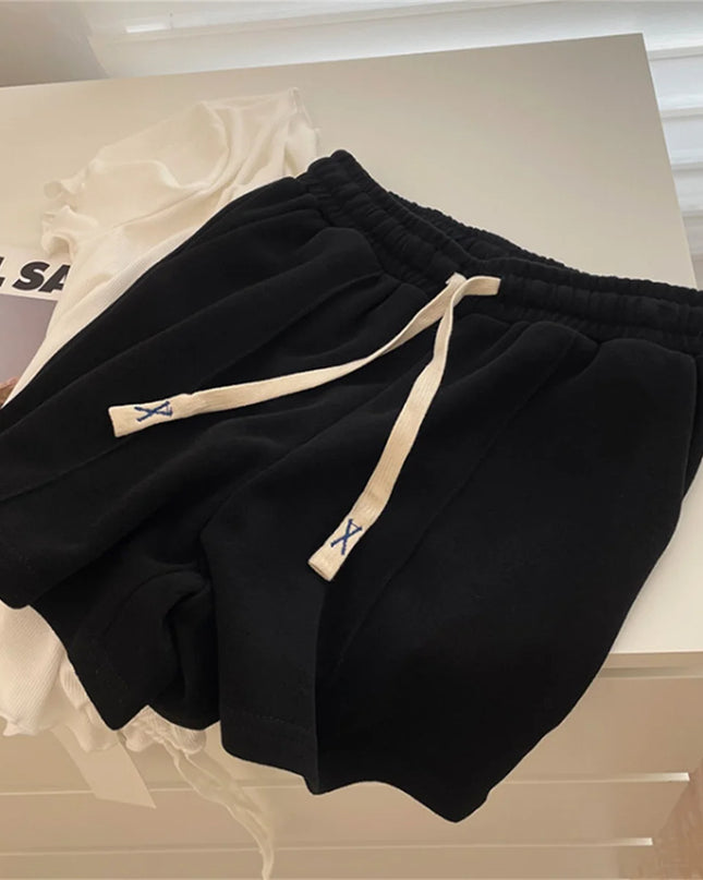 Comfy Retro Korean High-Waist Loose Shorts – Relaxed Chic & Sporty Comfort