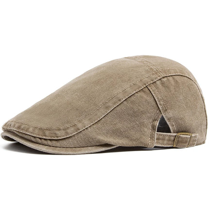 Vintage Cotton Beret / Flat Visor Cap – Unisex Adjustable Style