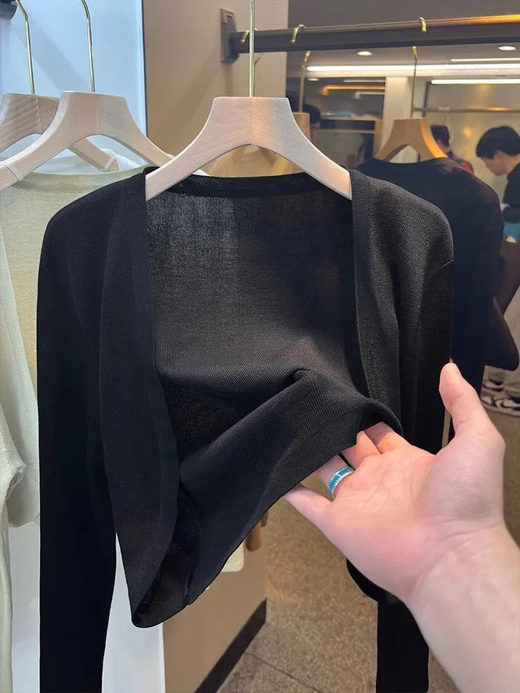 Lightweight Ice Silk Short Sunscreen Cardigan-HighTouch