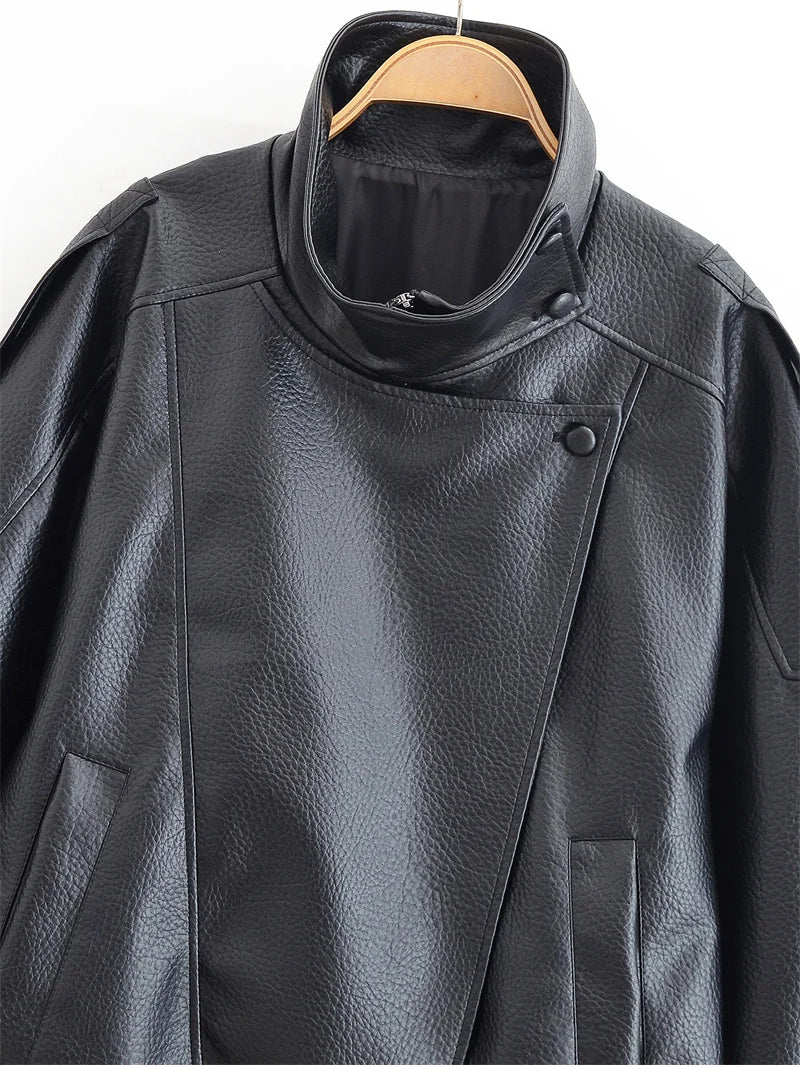 Women’s Faux Leather Motorcycle Jacket – Fall 2025 Fashio-HighTouch