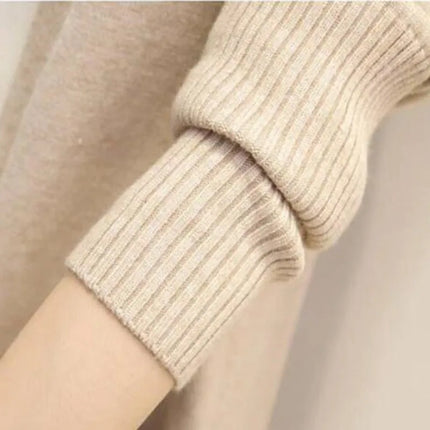 Women’s Long Winter Zipper Jacket – Elegant Street-Style Coat with Pockets