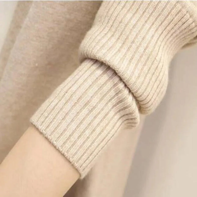 Women’s Long Winter Zipper Jacket – Elegant Street-Style Coat with Pockets