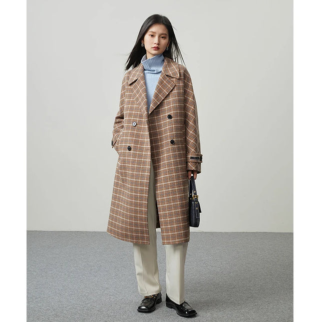 British Plaid Wool Suit Jacket for Women
