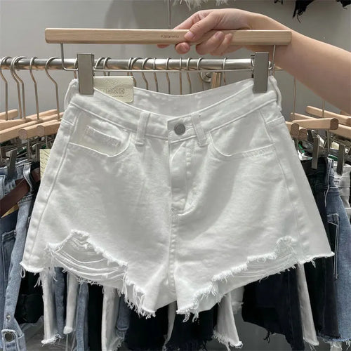 Denim Shorts for Women – Korean Loose Fit Summer Hot Pants-HighTouch