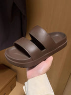 Women’s Simple Beach Sandals Summer Slip-On Flat Shoes-HighTouch
