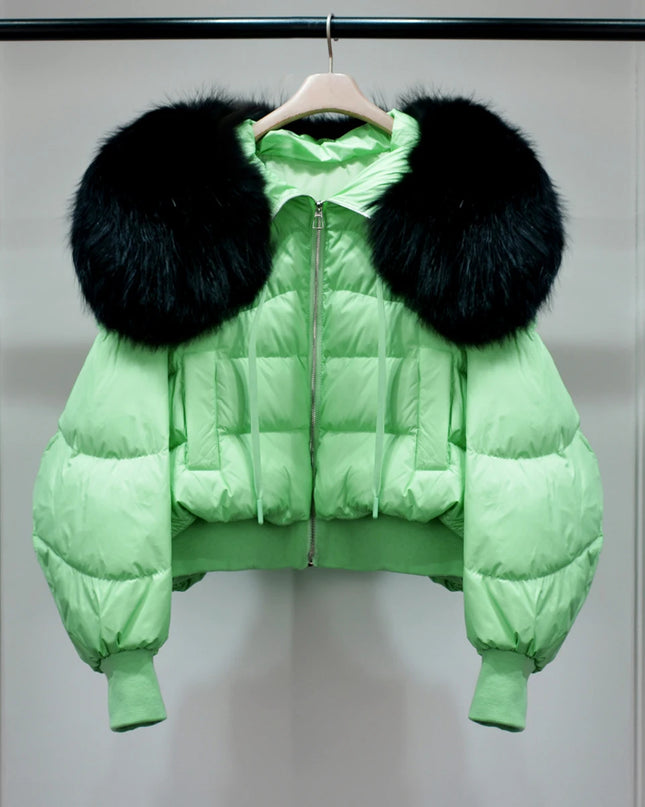 Short White Duck Down Parka Women