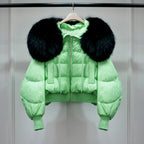 Short White Duck Down Parka Women-HighTouch