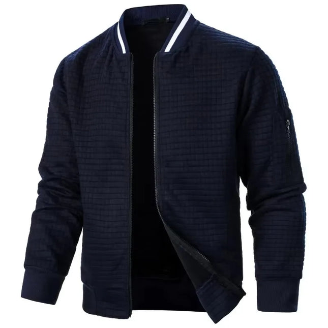 Men’s Solid Baseball Zipper Jacket