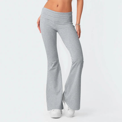 High-Waist Korean-Style Flared Yoga Pants – Autumn Fit & Everyday Com