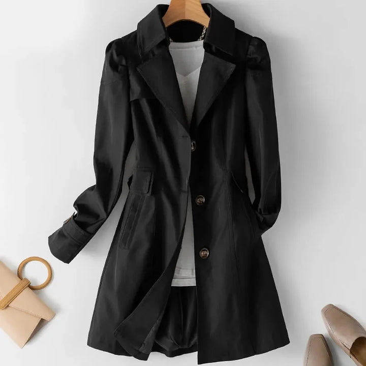 Women’s Weather-Resistant Cotton Blend Trench Coat
