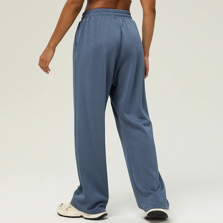 Women Cozy Wide Leg Sweatpants Soft Lounge Pants-HighTouch