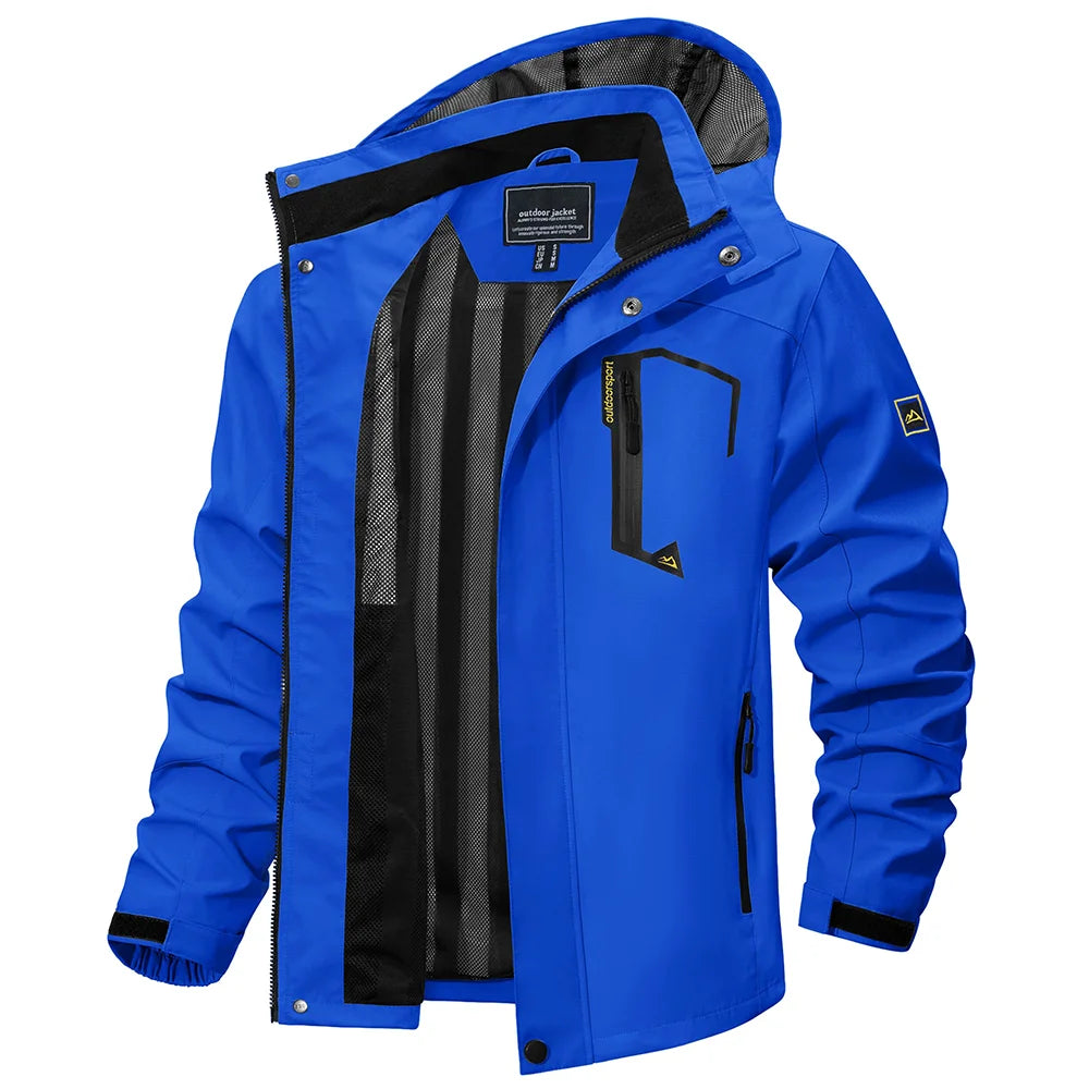 Men's Lightweight Mesh-Lined Waterproof Windbreaker Jacket-HighTouch