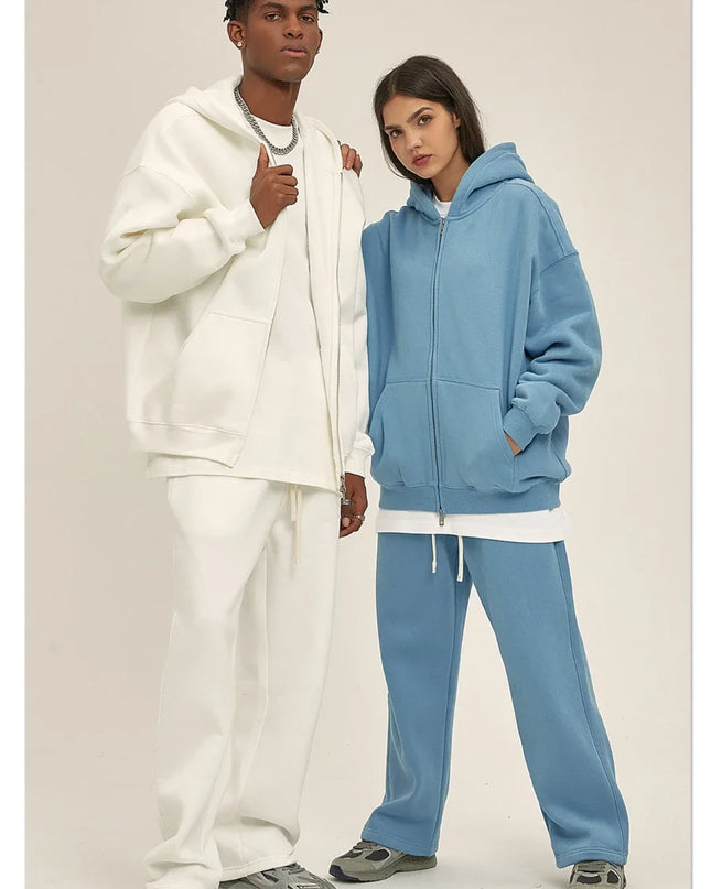 Women’s Luxe 2‑Piece Loose Fleece Hoodie & Jogger Set UK