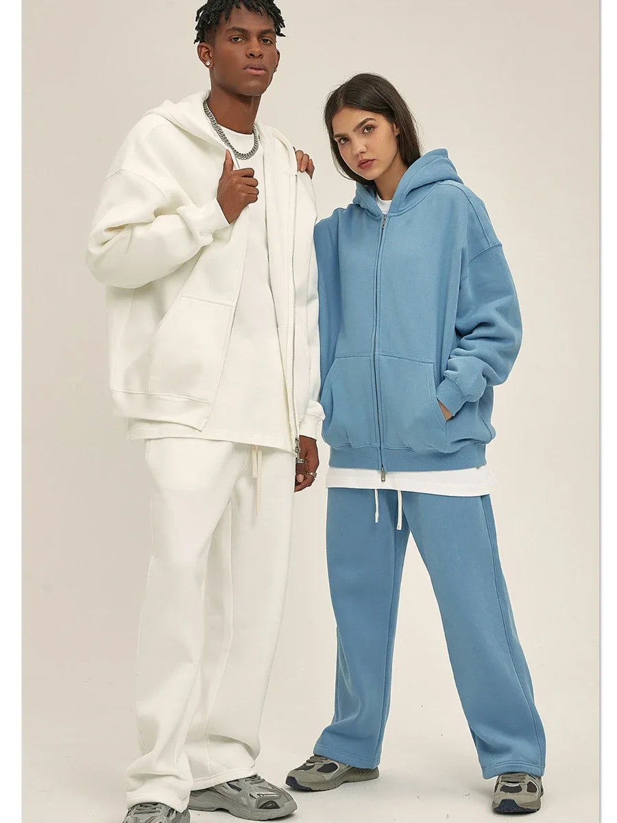 Women’s Luxe 2‑Piece Loose Fleece Hoodie & Jogger Set UK