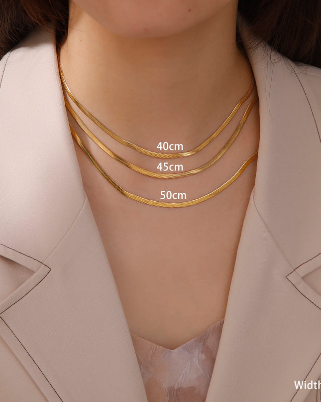 Gold Colour Stainless Steel Snake Chain Necklace