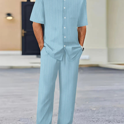 Men’s Summer Business Casual Set – Classic Shirt & Trousers