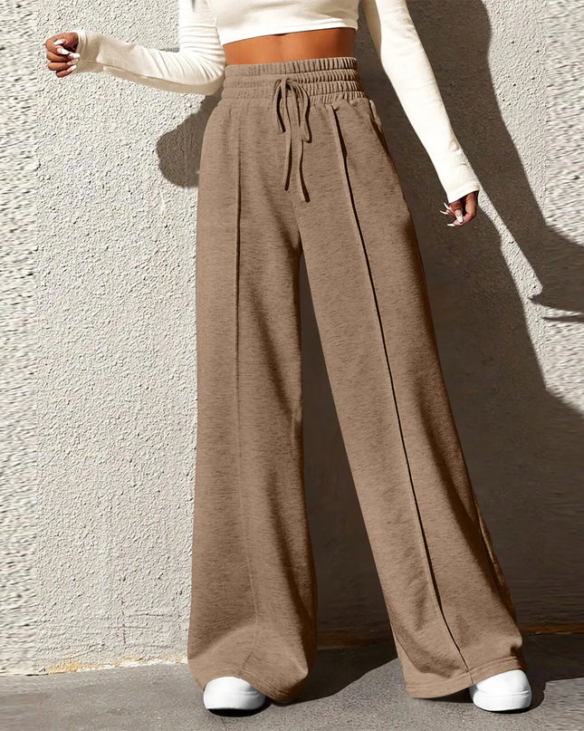 High‑Waisted Drawstring Wide‑Leg Sweatpants – Casual, Comfy & Chic