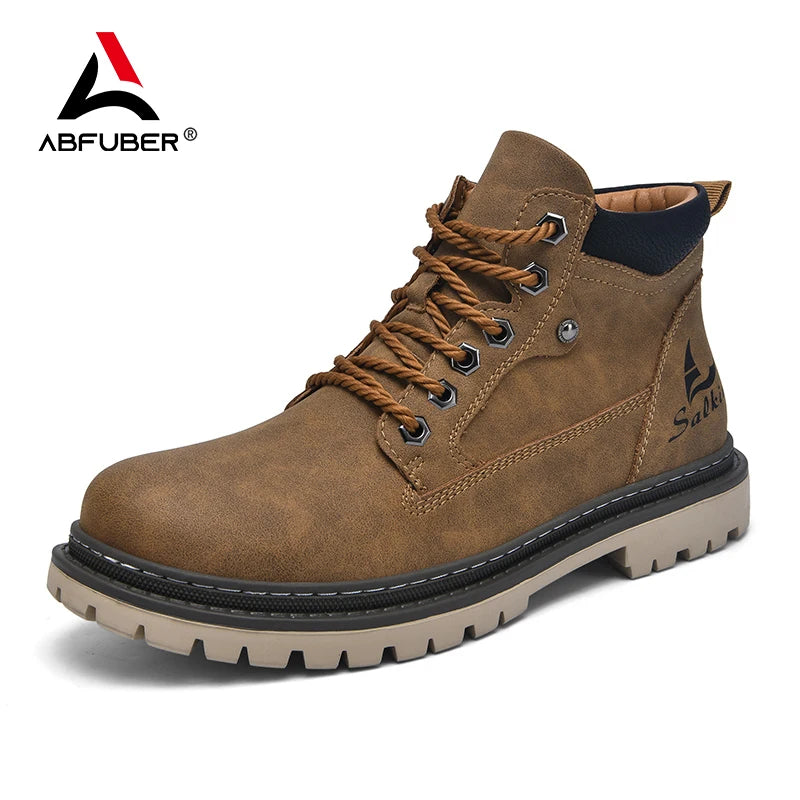 Handmade Leather Ankle Winter Boots UK-HighTouch