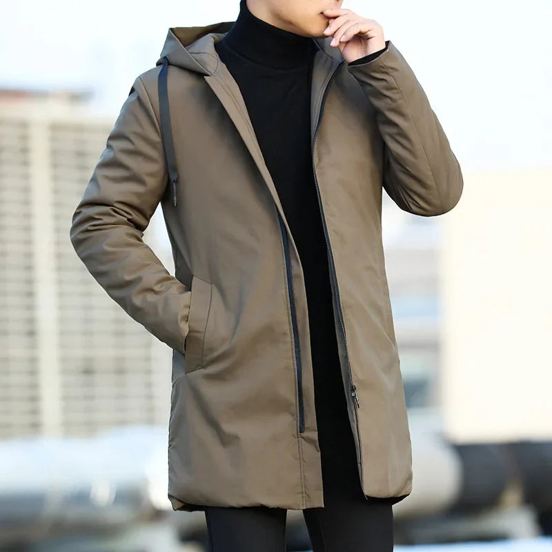 Men's Winter Trench Coat - Windbreaker Warm Casual Jacket for Men-HighTouch