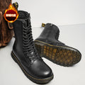 Plush-Lined Tall Leather Winter Boots UK