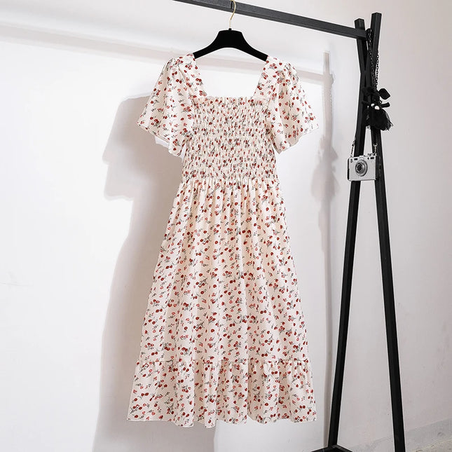 Floral Chiffon Midi Dress