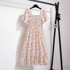 Floral Chiffon Midi Dress-HighTouch