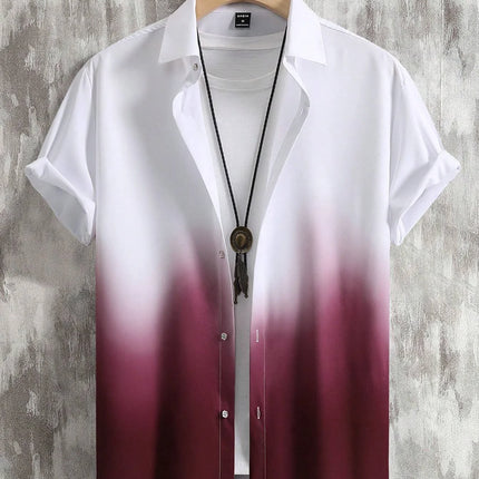 Men’s Gradient 3D Print Short Sleeve Shirt