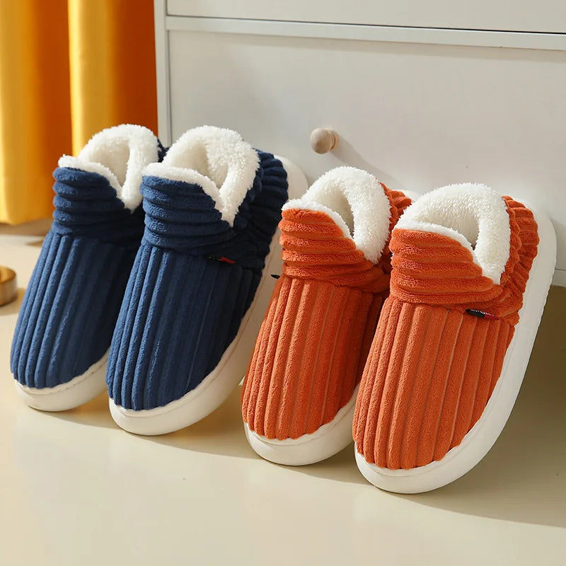 Unisex Plush Fur Slide Slippers – Warm Ankle Soft-Sole Indoor Fashion