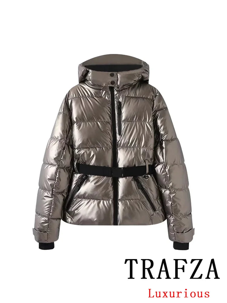 Vintage Oversized Hooded Winter Jacket for Women