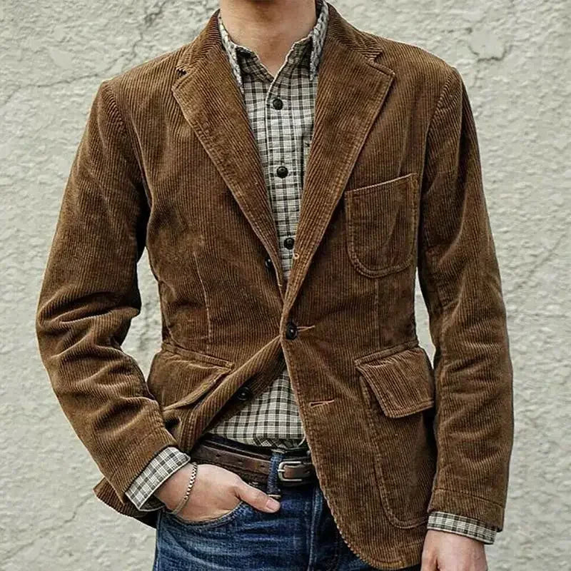 Corduroy Shoulder-Pad Jacket Men