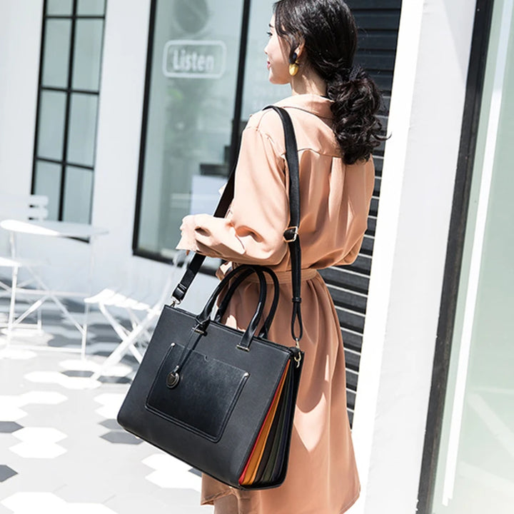 Large Leather Shoulder Bag Women-HighTouch
