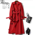 Phantasy Women’s Lace-Up British Style Trench Coat-HighTouch