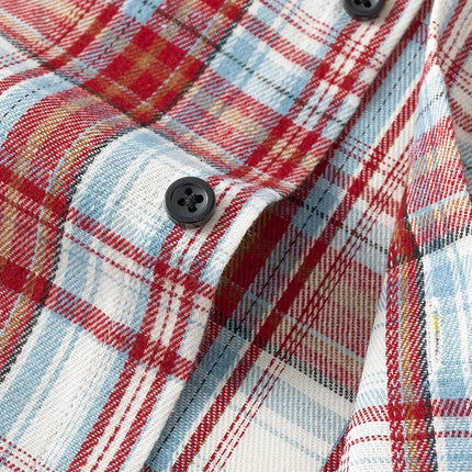 Oversized Flannel Check Shirt – Soft Cotton Long Sleeve Streetwear