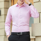 Men’s Big & Tall Business Shirt – Solid Color Long Sleeve (up to 8XL)-HighTouch