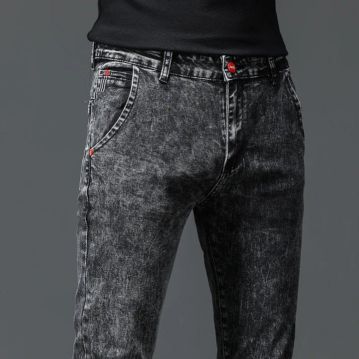 Men’s Slim Stretch Black & Dark Grey Jeans-HighTouch