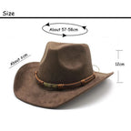 Western Cowboy Hat – Jazz Knight felt hat with bull-shaped décor-HighTouch