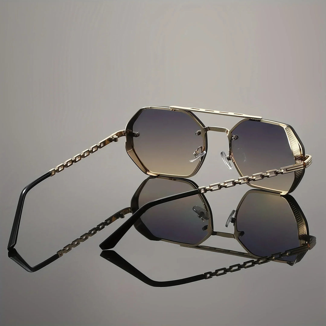 Men's Octagonal Sunglasses – UV400 Protection