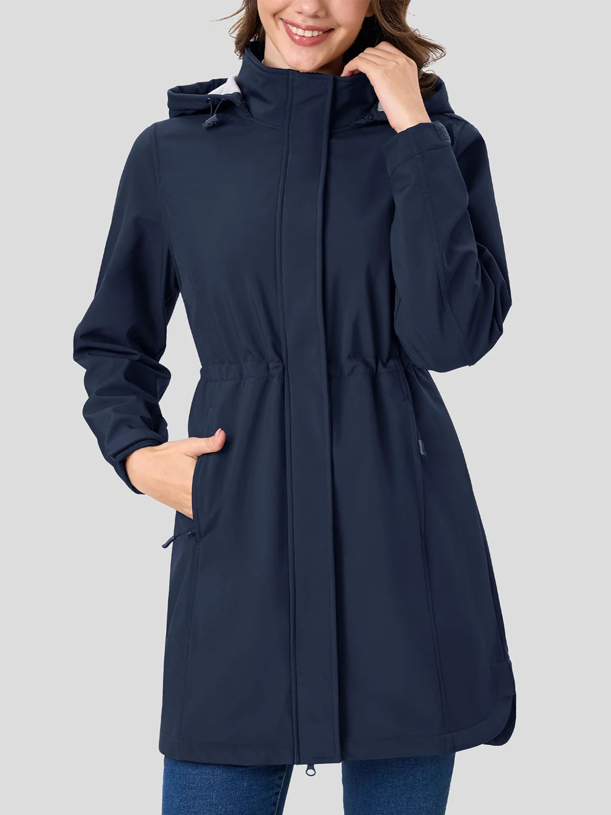 Waterproof Long Hooded Softshell Parka Women