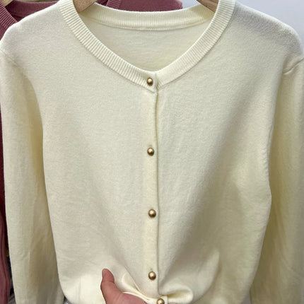 Cozy Chic Long‑Sleeve Open‑Front Knit Cardigan – For Spring & Autumn