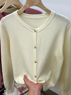 Cozy Chic Long‑Sleeve Open‑Front Knit Cardigan – For Spring & Autumn-HighTouch
