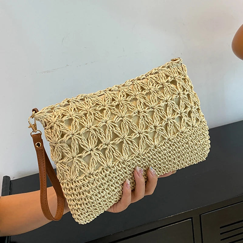 Stylish Straw Crossbody Bag – Woven Shoulder Purse-HighTouch
