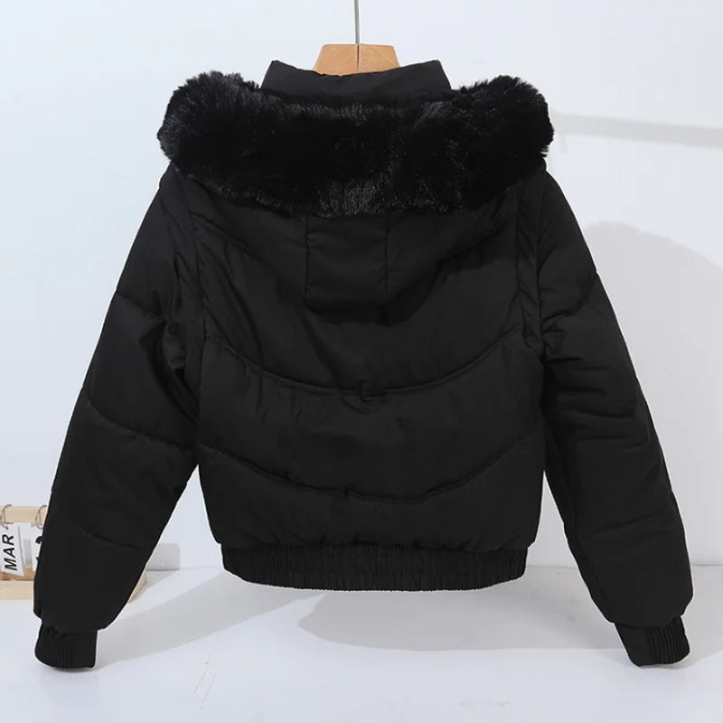 Petite Winter Padded Jacket with Fur Collar