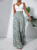Qx Painted Mid-Rise Loose Chiffon Cropped Pants-HighTouch